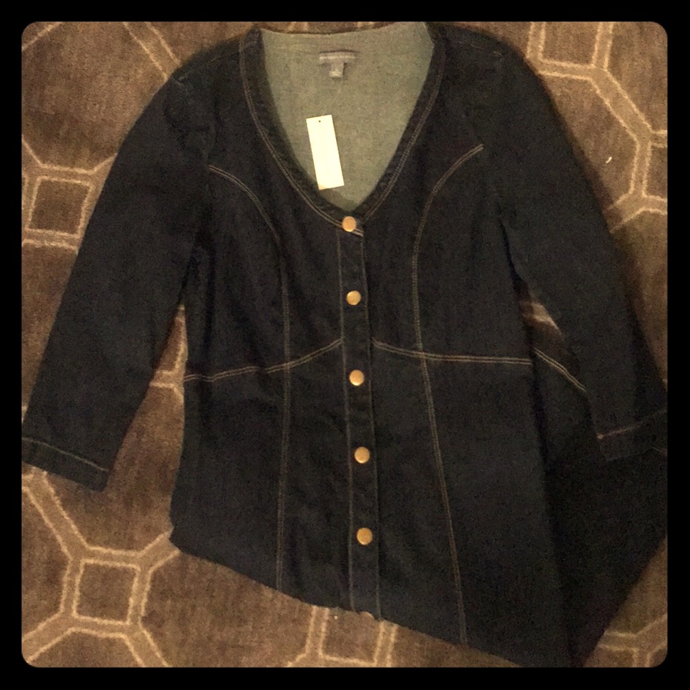 New York & Co button up Jeans dress Midi-length